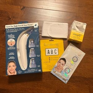DermaSuction Dirt Blackhead Cleaning Device Bundle w/ hydration mask, headband